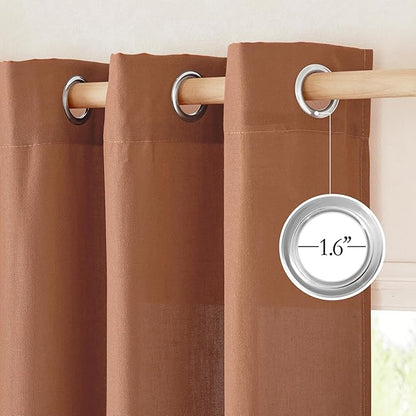 NICETOWN Caramel Linen Curtains - Image 5