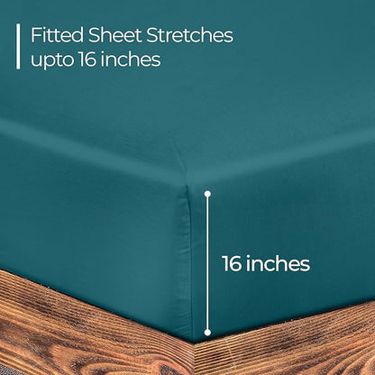 ROYALE LINENS 300 Thread Count 100% Long Staple Combed Cotton Fitted Sheet Twin - Image 2