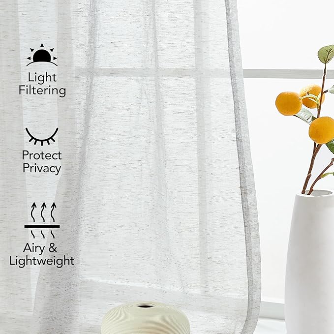 Deconovo Linen Sheer Curtains - Image 3