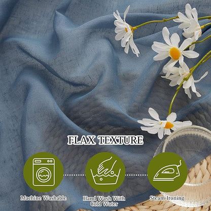 NICETOWN Flax Linen Sheer Curtains - Image 2