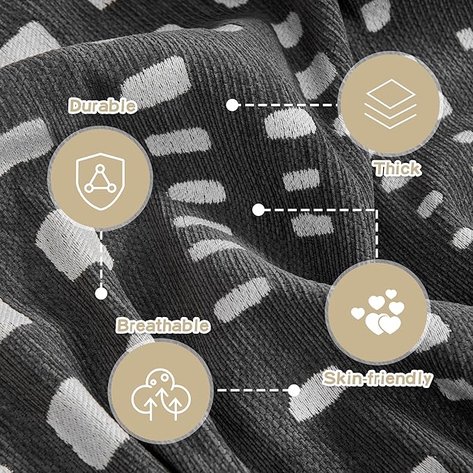 MEETSKY Boho Couch Cover Sofa Covers, Chenille Geometric Dark Grey Couch Covers - Image 4