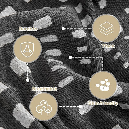 MEETSKY Boho Couch Cover Sofa Covers, Chenille Geometric Dark Grey Couch Covers - Image 4