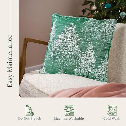 SanVia Moss & Snow Premium Cotton Throw Pillow Covers, 20 x 20 Inches, Luxury - Image 7