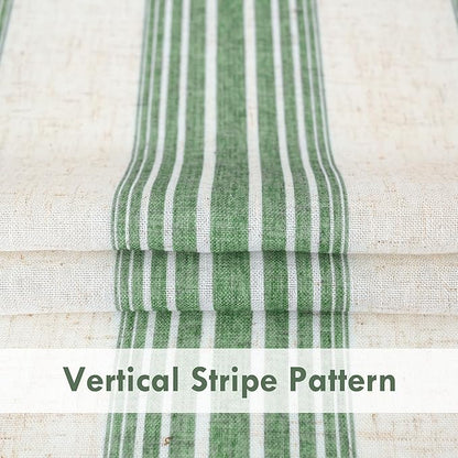 DriftAway Farmhouse Vertical Striped Linen Blend Textured Light Filtering Semi - Image 3