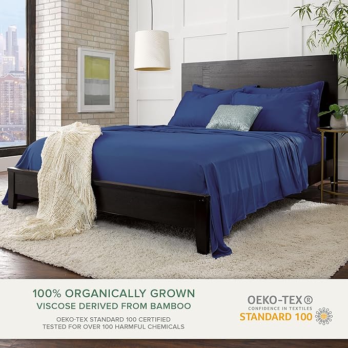 Pure Bamboo Queen Sheets, Genuine 100% Organic Viscose Derived from Bamboo Bed - Image 2