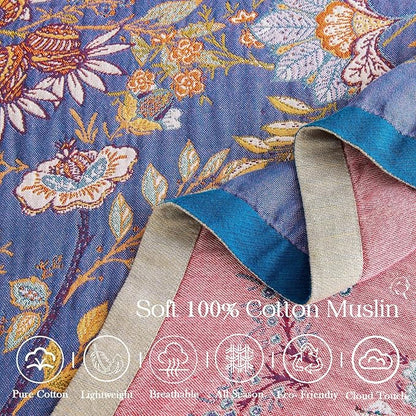 Boho Blanket, 100% Cotton Farmhouse Decorative Throw Blanket - Image 7