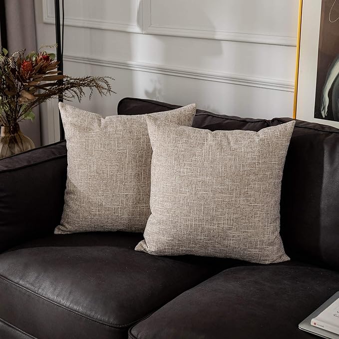 Kevin Textile 2 Packs Linen Large Throw Pillow Covers European Shams Big by KevinTextile