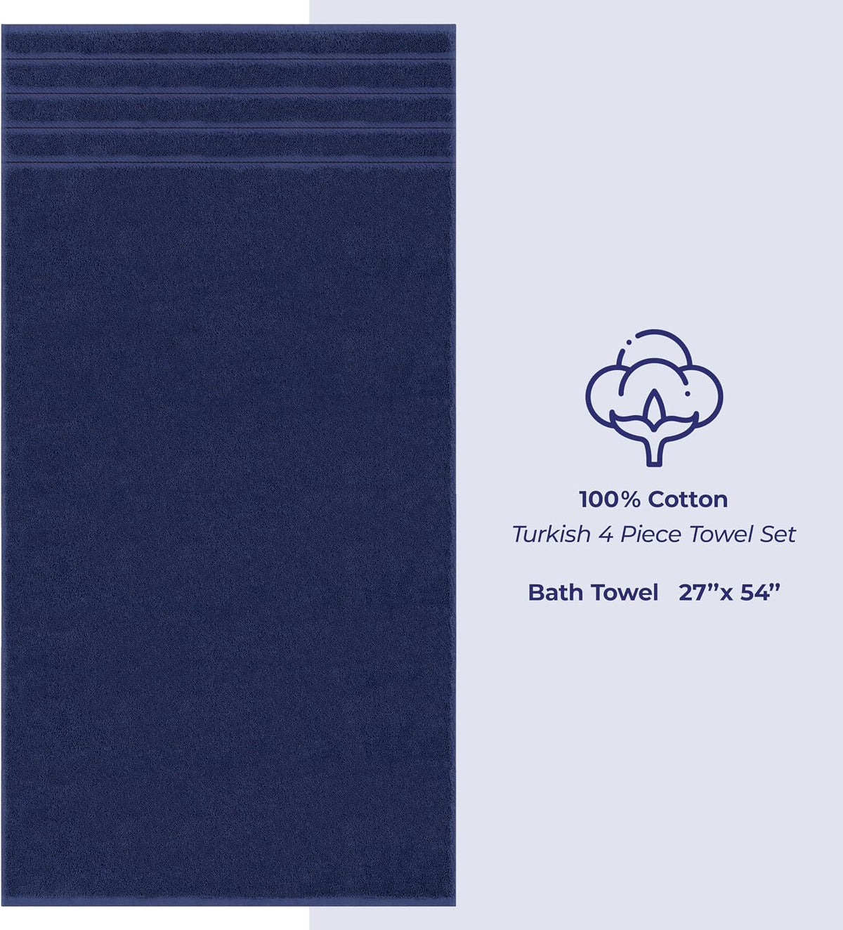 american soft linen 100% cotton luxury turkish towels, side view