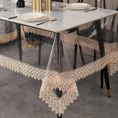 Clear Vinyl Tablecloth Protector Waterproof/Oil-Proof PVC Table Cloth by Pioggia