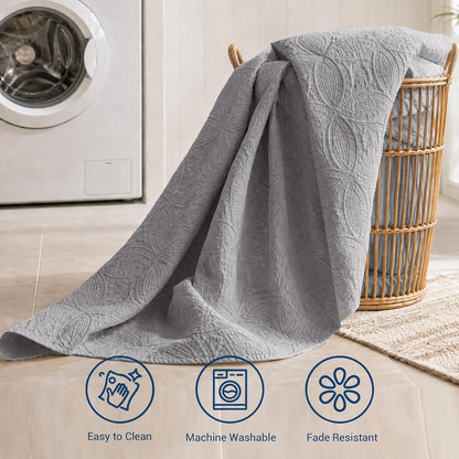 sherest queen quilt bedding set - gray soft, view 9