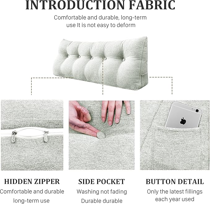 11 lbs Thickened Queen Headboard Pillow Wedge Pillow Headboard Reading Pillow - Image 6