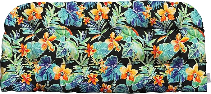 RSH DECOR: Tufted Wicker Loveseat Cushion | 41” x 19" | All-Weather Spun Fabric by RSHDECOR