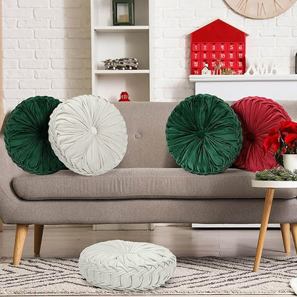 Yerliker 6 Pcs Floor Pillow Cushions 15inch Round Velvet Throw Pillows Colorful - Image 6