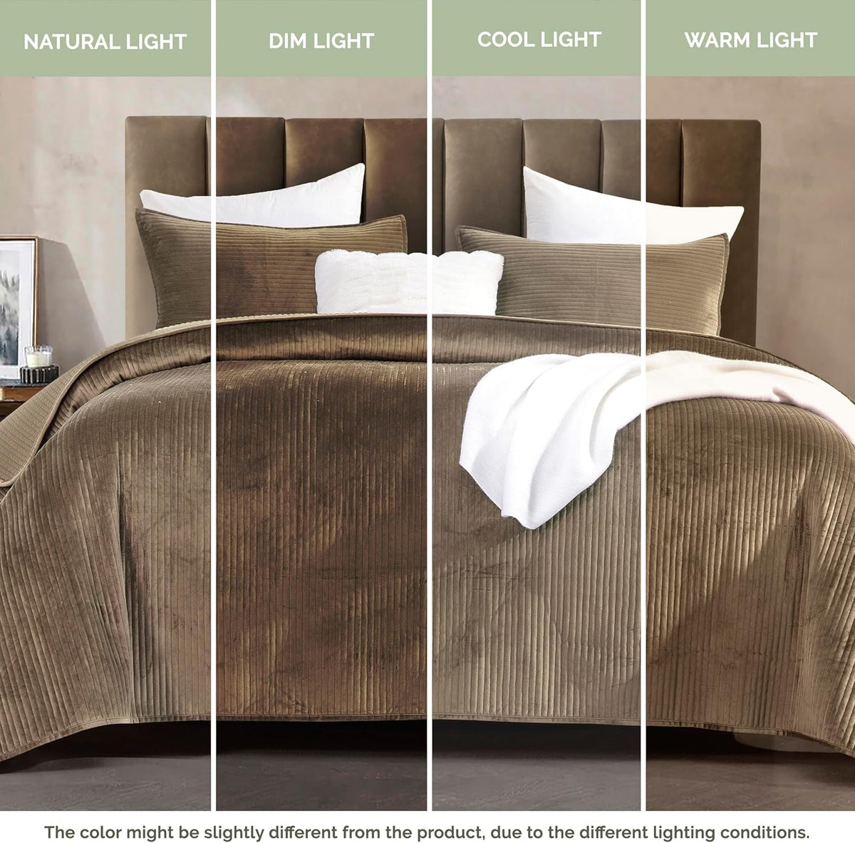elegant comfort luxury 3-piece velvet corduroy stripe quilt, package contents