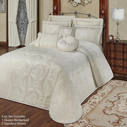 Touch of Class Camelot Luxury Bedding | Neutral Ivory | Matte Satin Damask on - Image 2