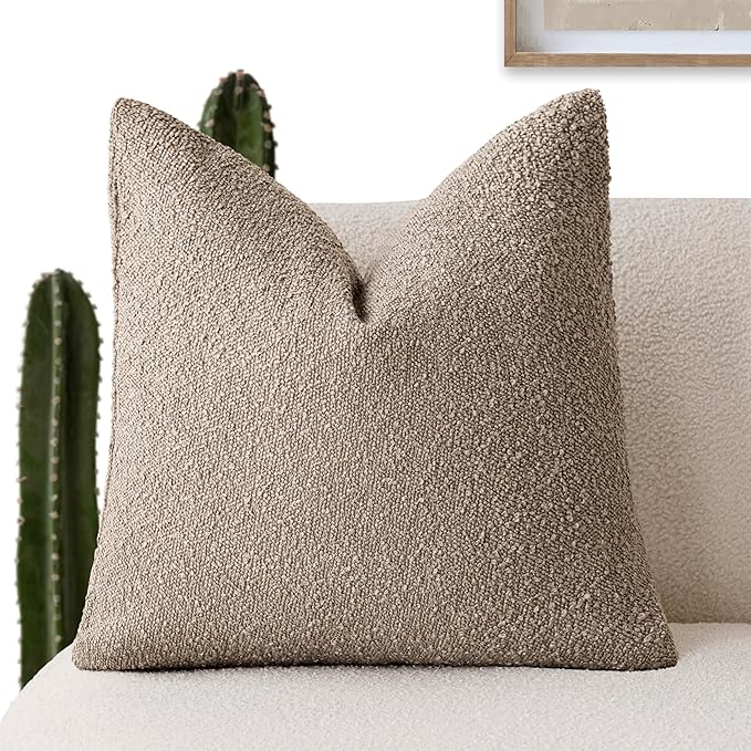 Foindtower Decorative Textured Boucle Throw Pillow Covers Accent Solid Pillow by Foindtower