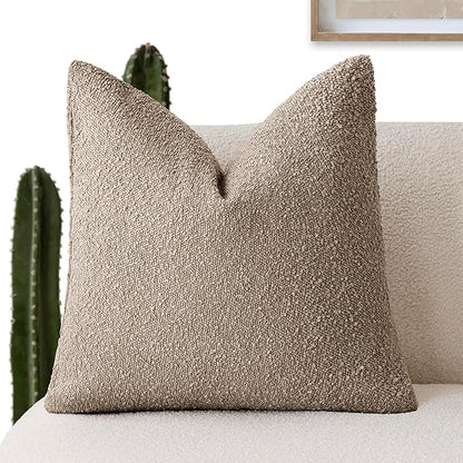 Foindtower Decorative Textured Boucle Throw Pillow Covers Accent Solid Pillow by Foindtower