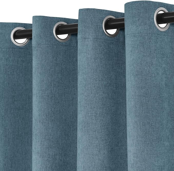 Macochico 100% Blackout Curtains Thermal Insulated Noise Reducing Chenille - Image 4