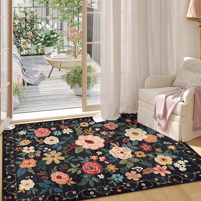 DUKINO 3x5 Area Rug, Floral Rugs - Image 3