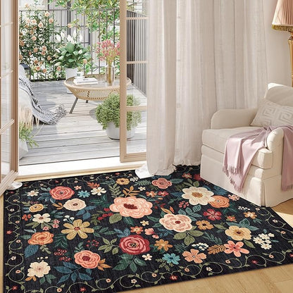 DUKINO 3x5 Area Rug, Floral Rugs - Image 3