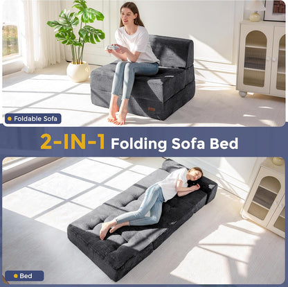 maxyoyo folding sofa bed, 8-inch fold-out chair bed, close-up detail