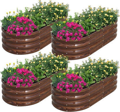 snugniture galvanized raised garden bed outdoor, 4 pcs, main product view