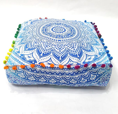 CRAFT KALA 24" Square Large Hippie Mandala Meditation Floor Ottoman Pillow - Image 9
