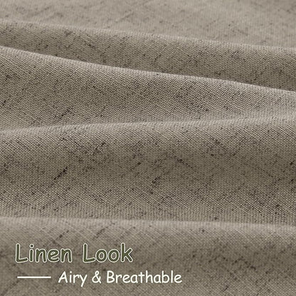 Extra Long Curtain 108 Inches Long 2 Panels Set Back Tab Mocha Linen Drapes - Image 5