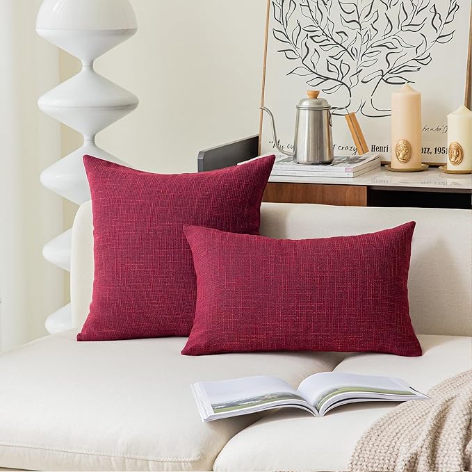 Kevin Textile Faux Linen Throw Cushion Covers Shams Textural Christmas - Image 4