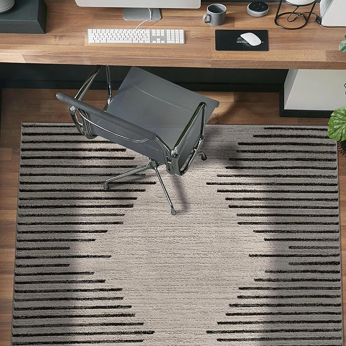 Rugshop Bohemian Stripe Stain Resistant High Traffic Living Room Kitchen - Image 6