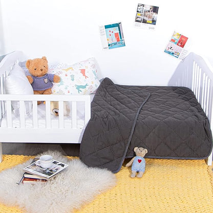 NTBAY Down Alternative Oversized Toddler Comforter, Super Soft and Warm Solid - Image 4