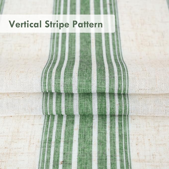 DriftAway Farmhouse Vertical Striped Linen Blend Textured Light Filtering Semi - Image 3