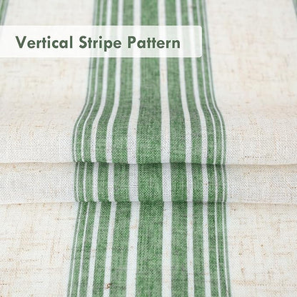 DriftAway Farmhouse Vertical Striped Linen Blend Textured Light Filtering Semi - Image 3