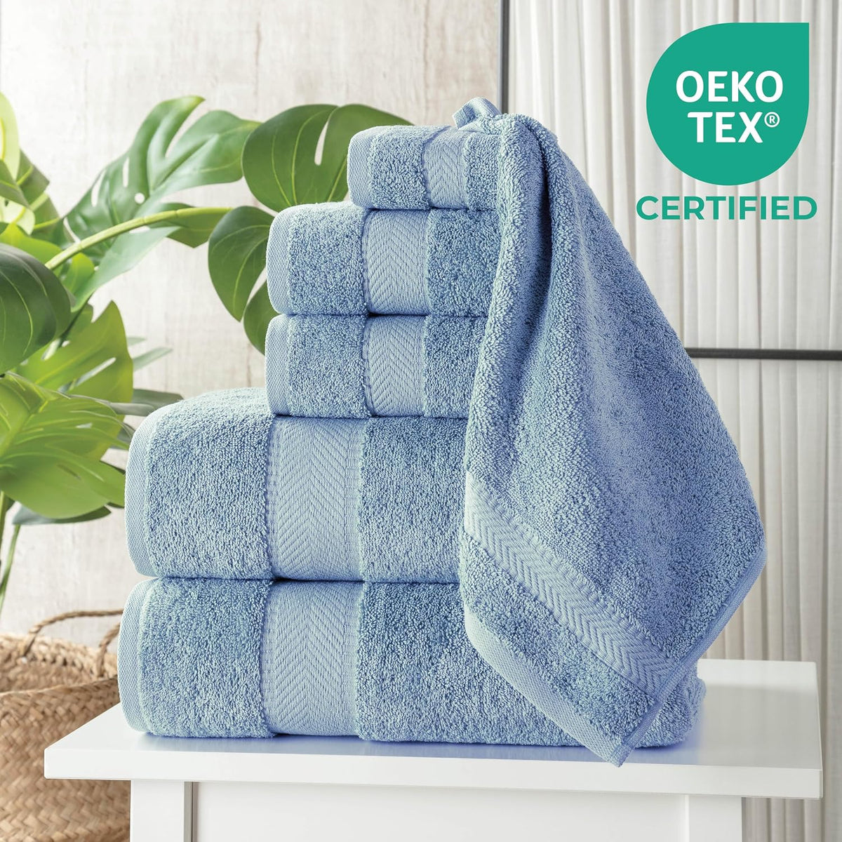 textilom 100% turkish cotton 6 pcs luxury bath shown in use