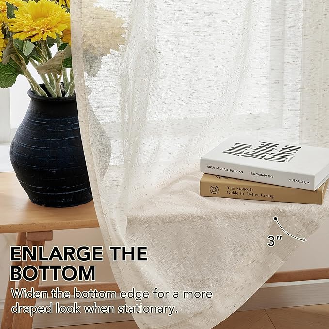 Deconovo Linen Sheer Curtains - Image 4