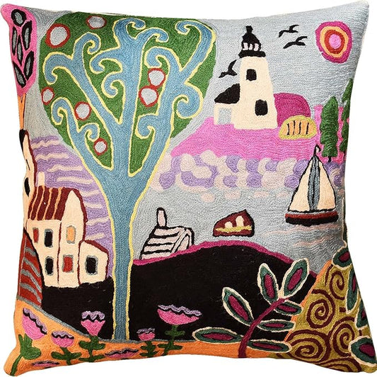 Green Coastal Pillow Cover Blue Nautical Accent Throw Pillowcase Karla Gerard by Kashmir+Designs