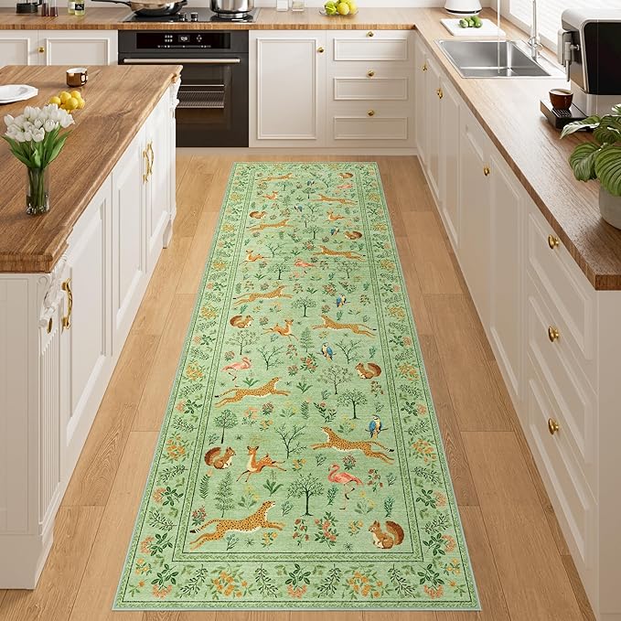 DUKINO 2.6x8 Rug for Hallway, Washable Kitchen Runner Rug - Image 3