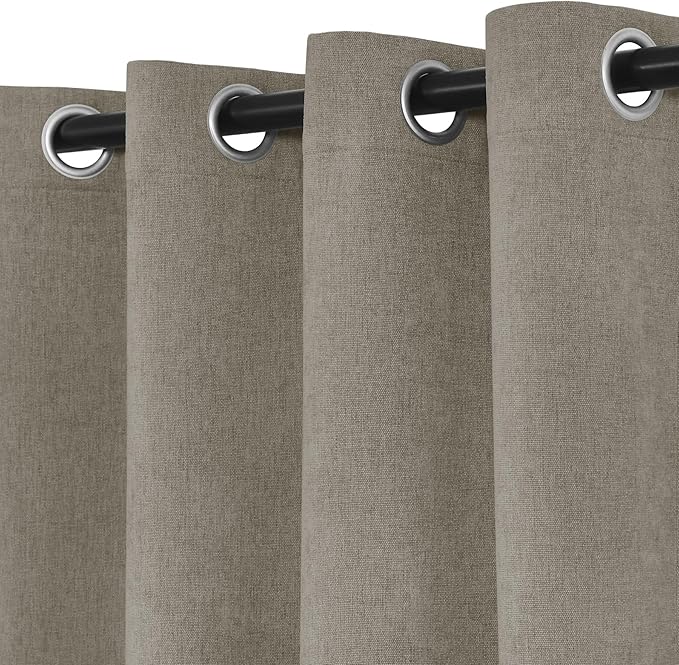 Macochico Extra Wide 100% Blackout Chenille Curtains 100" Wx102 L Thermal - Image 4