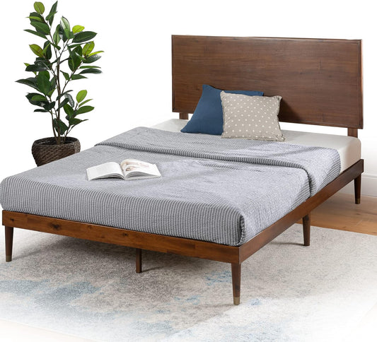 zinus raymond wood platform bed frame with adjustable, main product view