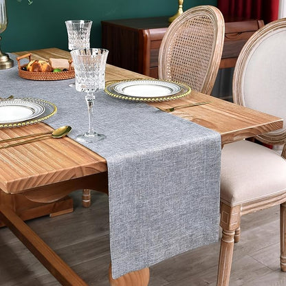 NEWISHER Farmhouse Rustic Table Runner Solid Grey Rectangular Table Runners by Newisher