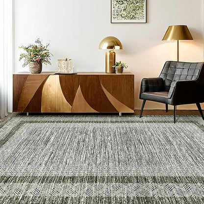 GarveeHome 8x10 Large Washable Area Rug Modern Bordered Rug Distressed - Image 2