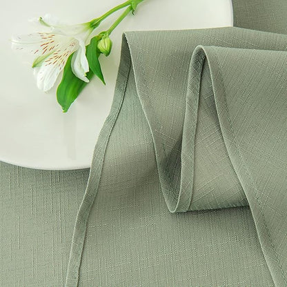 maxmill Round Linen Looking Textured Tablecloth Spill-Proof Wrinkle Free Soft - Image 8