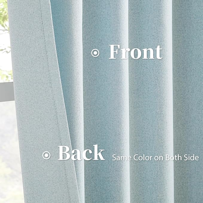Full Shading Blackout Linen Door Curtains - Image 4