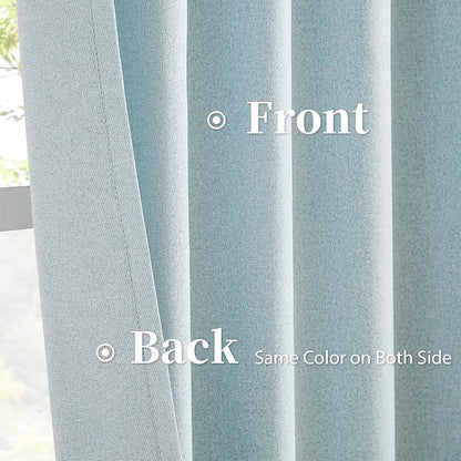 KEQIAOSUOCAI Short Blackout Curtains Light Blue - Image 4