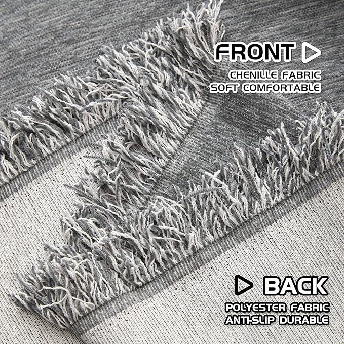 MEETSKY Grey Couch Cover for Dogs Washable Chenille Sofa Covers Blanket - Image 5
