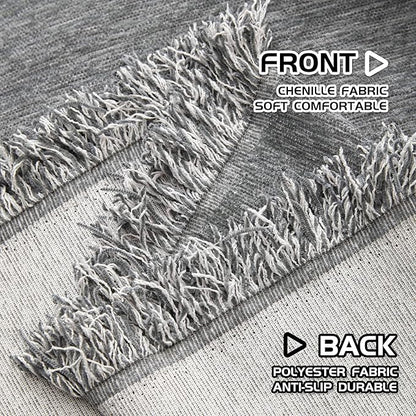 MEETSKY Grey Couch Cover for Dogs Washable Chenille Sofa Covers Blanket - Image 5