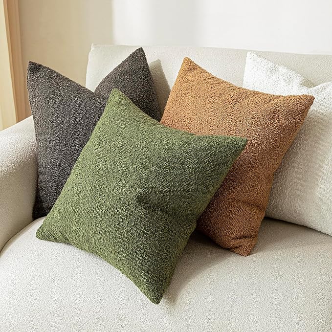 Foindtower Decorative Textured Boucle Throw Pillow Covers Accent Solid Pillow - Image 6