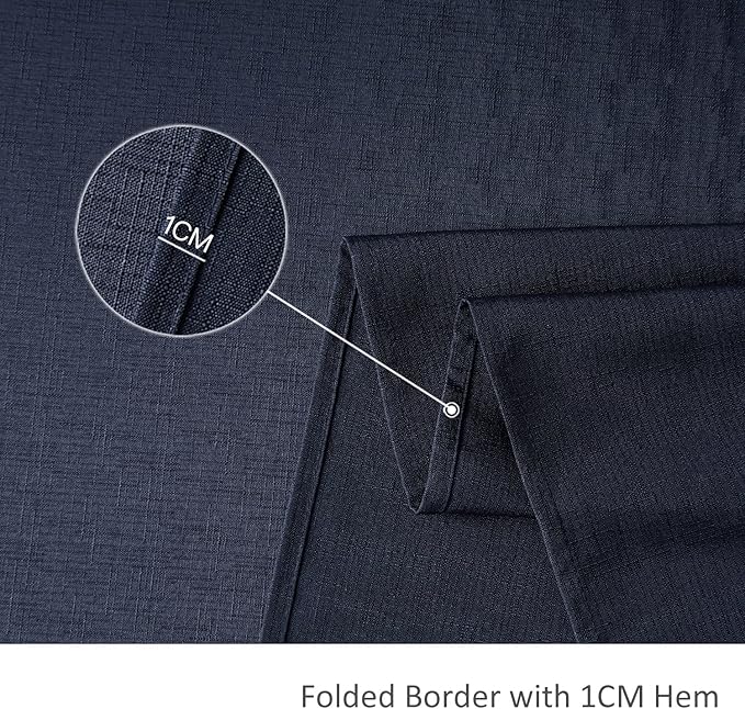 maxmill 2 Pack 60 x 84 Inch Navy Faux Linen Textured Rectangle Tablecloth Water - Image 6