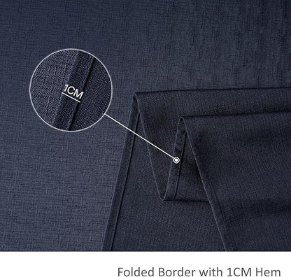 maxmill 2 Pack 60 x 84 Inch Navy Faux Linen Textured Rectangle Tablecloth Water - Image 6
