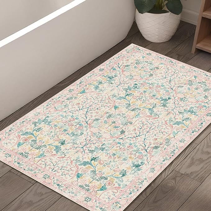 MUJOO 2x3 Washable Rug, Boho Front Door Mat Indoor Entrance Throw Carpet by MUJOO